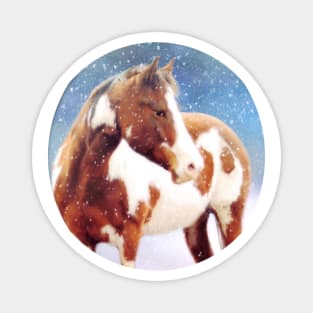 Paint Horse Snow Day Magnet